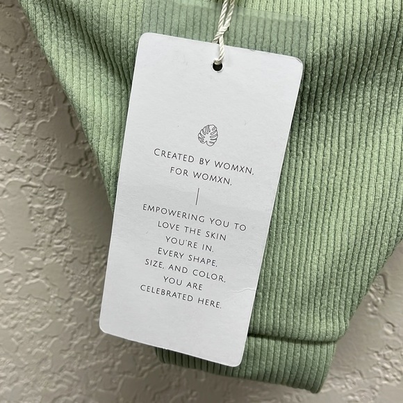 NEW Toluca Swim Simone Hybrid Ribbed Cheeky Bottoms in Midi Eucalyptus XS - Picture 8 of 9